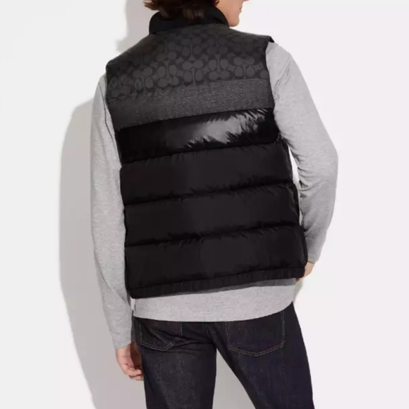 NWT Coach Men's Puffer Down Vest Black Size XS - Picture 5 of 5